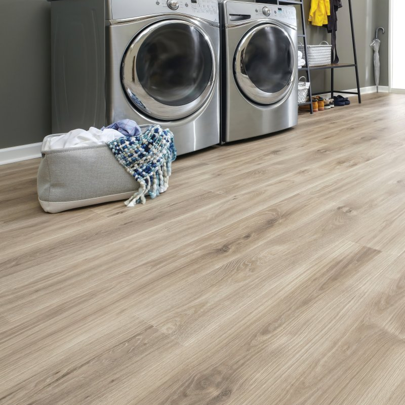 Living room with laminate flooring -  Ivey Park- Polished Grey Oak